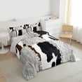 thumbnail image 3 of Homewish Abstract Cow Print Bedding Comforter Set 2pcs for Boys Girls,Geometric Plaid Patchwork Twin Comforter Sets Microfiber,Farmhouse Animal Breathable Bedding Set,Microfiber Bedroom Decor, 3 of 8
