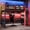 Red, variant on Mintazer Twin Size Gaming Loft Bed with U-Shaped Desk & LED Lights, Modern Bed Frame with Shelves & Charging Station for Dorm Bedroom Apartment, Black & Blue
