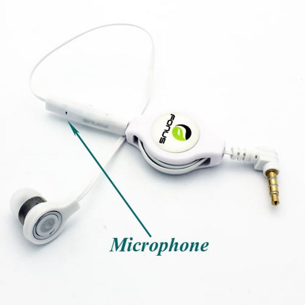 Headphone Retractable Mono Earphone for Motorola Moto G Power 5G (2025) - 3.5mm w Mic Headset Handsfree Earbud Earpiece