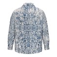 thumbnail image 5 of Men's Summer New Loose Print Long Sleeve Shirt Cardigan Beach Shirt4XL, 5 of 5