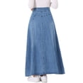 thumbnail image 3 of INSPIRE CHIC Casual Denim Skirt for Women's High Waisted A-Line Flared Maxi Skirts XS Light Blue, 3 of 6