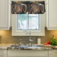 thumbnail image 2 of Yayeee Kitchen Valance Rod Pocket 54" x 18" Living Room Window Curtain, Colorful Skeleton Sun, 2 of 6