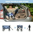 thumbnail image 4 of Foldable Wagon Cart with Strapping, Collapsible Beach Utility Wagon Grocery Cart Camping Shopping Sports Gardeing Fishing Supports 225lbs, 4 of 6