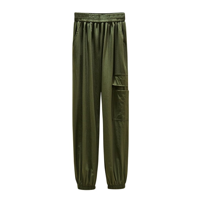 Timegard Womens Workout Pants Elastic Waisted Cinch Bottom Trackpants Athletic Outdoor Trousers with Pockets