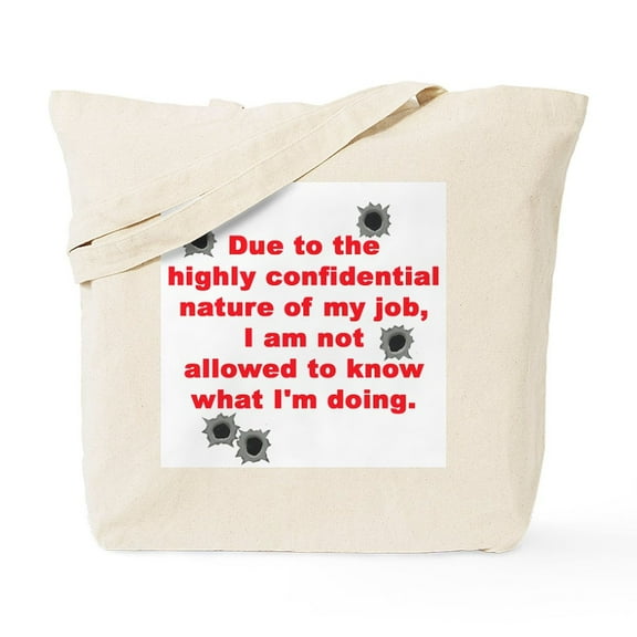 CafePress - Confidential Job Tote Bag - Unisex Canvas Tote Bag, Beige, 1-Piece