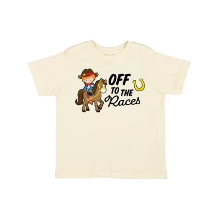 

Inktastic Off to the Races with Cowboy on Horse Gift Toddler Boy Girl T-Shirt