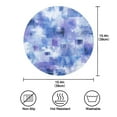 thumbnail image 3 of 15.4" Round Placemat Set of 1 Polyester Fabric Place Mats Non-Slip Dining Kitchen Table Mats for Kitchen Party Decor Blue Squares and Shapes, 3 of 5