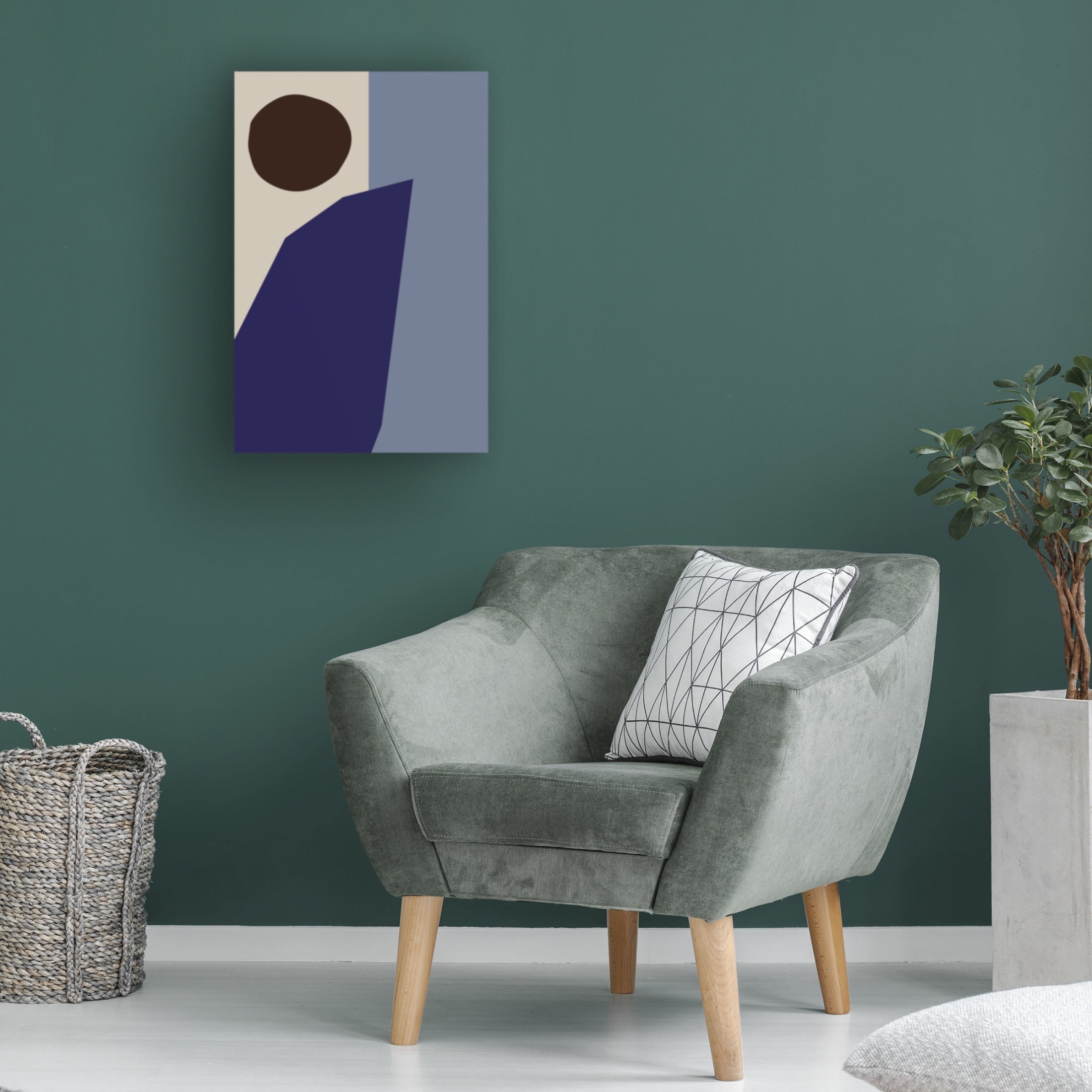 Canvas Wall Art - Pictufy Studio 'Color Blocks 02 Blue' Wall Art for Living Room, Bedroom, or Office Décor by Trademark Fine Art - 30 x 47 Inches