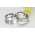 thumbnail image 2 of CZ Bague de Couple pour Saint-Valentin Fiançailles Promesse, Argent, Argent, 2 of 5