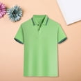 thumbnail image 2 of KAUOD Short Sleeve Polo Shirts for Boys School 𝗨niform Striped Loose Fit Pullover Tops Trendy Casual Preppy Shirt, 2 of 8