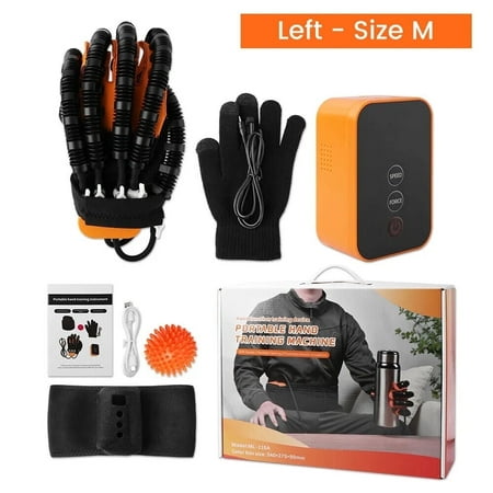 Robotic Rehabilitation Gloves, Finger and Hand Function Rehabilitation Robot Gloves, Hand Strengthener Stroke Recovery Equipment with Mirror Glove, Left Hand, M