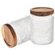 thumbnail image 2 of 2 frascos de vidrio herméticos para almacenar granos con tapa de madera., 2 of 8