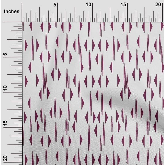 oneOone Silk Tabby Fabric Triangle Ikat Printed Fabric 1 Yard 42 Inch Wide