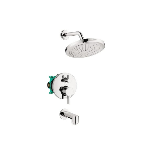 Juego Completo de Ducha Hansgrohe Croma en Cromo con Sistema Moderno de Fácil Control, Válvula Inclu