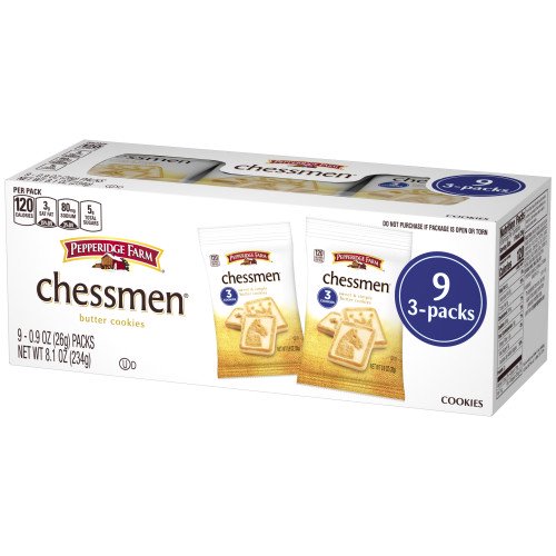 Pepperidge Farm Chessmen Butter Cookies, 8.1 oz. Multipack Tray, 9