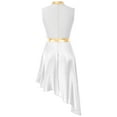 thumbnail image 5 of Raenseen Women Praise Dance Dresses Liturgical Worship Metallic Shiny Flowy Asymmetrical Hem Costume White L, 5 of 8