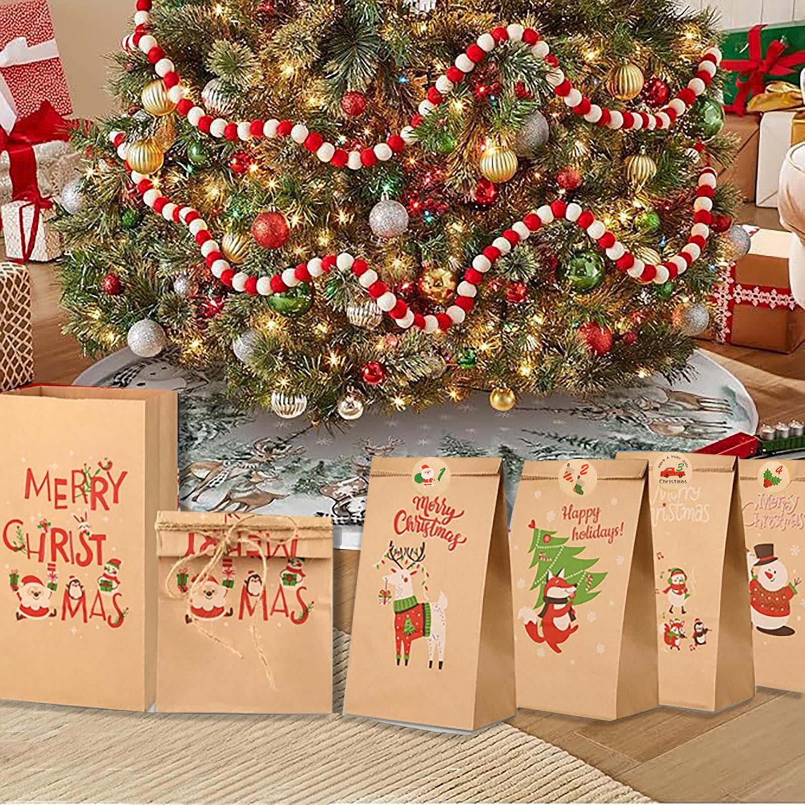 Calendrier De L'Avent DIY à Remplir - 24 Boîtes Papier Kraft + Autocollants Numérotés + Ficelle Jute - Déco Et Cadeaux De Noël - 2