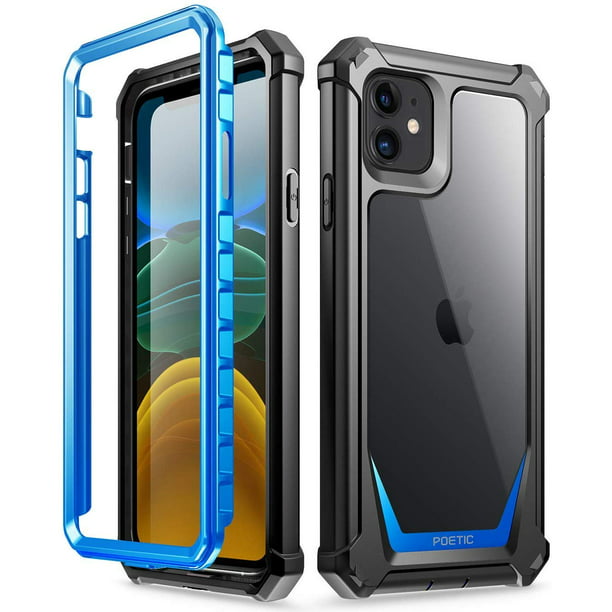 Iphone 11 Case Poetic Full Body Hybrid Shockproof Rugged Clear Bumper Cover Built In Screen Protector Guardian Series Case For Apple Iphone 11 6 1 Inch Blue Clear Walmart Com Walmart Com