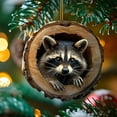 thumbnail image 4 of chaungfeng 2.8 Inch Animal Christmas Ornament, Forest Animal Decoration Mouse Raccoons Pattern Acrylic Ornament, Animal Christmas Tree Decorations 2D Flat Animal Hanging Decorations, 4 of 5