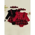 Baby Girl Fall Winter Christmas Outfits Newborn Plaid Romper Dress