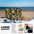 thumbnail image 4 of Large Beach Bags Water-resistant Sandproof - Camouflage Green Classic Cute Beach Tote Bags for Women with Zipper, 4 of 6