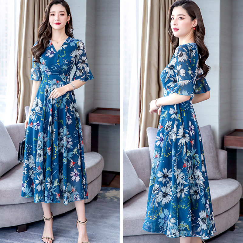 Women Chiffon Dress Spring Summer 