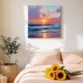 thumbnail image 2 of Canvas Wall Art Summer Ocean Canvas Art Print Oil Painting Sea Dreamy Sunset Beach Birds Pictures Wall Decor for Living Room Bedroom Artwork Decorations Stretched Framed Ready to Hang 8"x8", 2 of 9