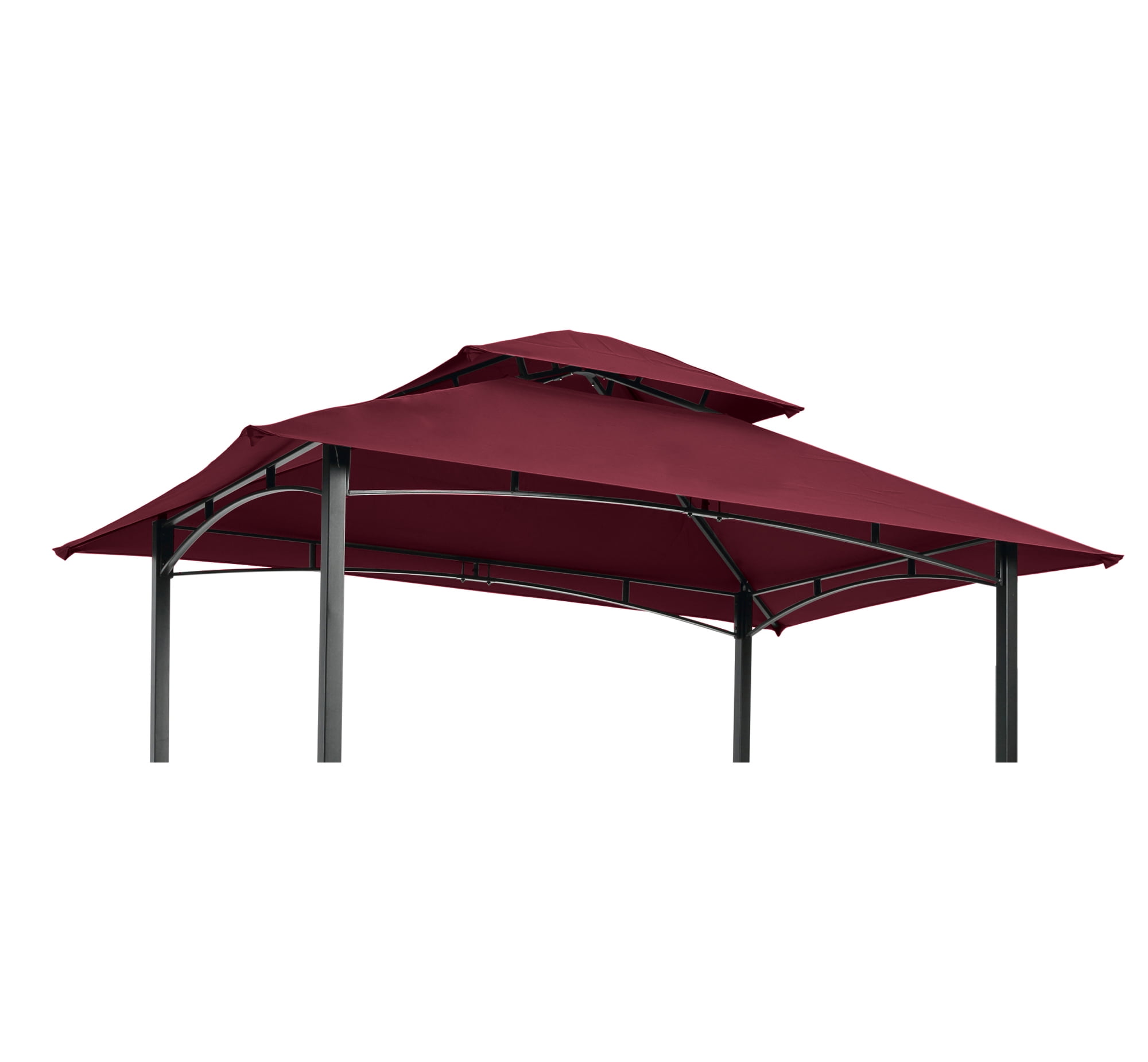 Faitaliicy 8x5Ft Grill Gazebo Replacement Canopy Roof Double Tiered BBQ Tent Cover Outdoor Grill Shelter Canopy Top With Rainproof Fabric For Backyard Park,Without Metal And Other Structures