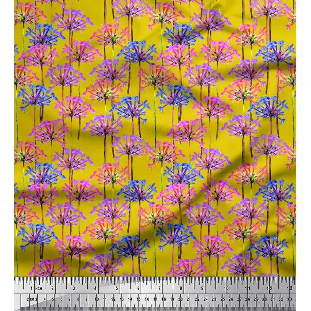 Soimoi Green Cotton Voile Fabric Diamond Geometric Print Sewing Fabric Yard 42 Inch Wide