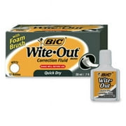 Bic Corporation BICWOFQD12WE Correction Fluid- Quick Dry Formula- 22ml- White
