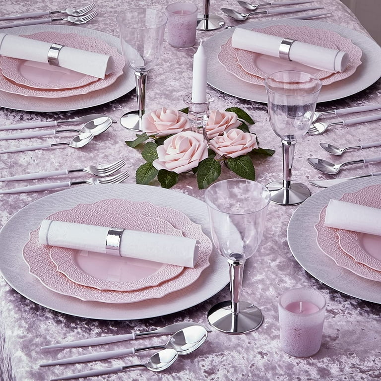 PINK DESSERT PLATES 20 PC Harmony Collection 7.5