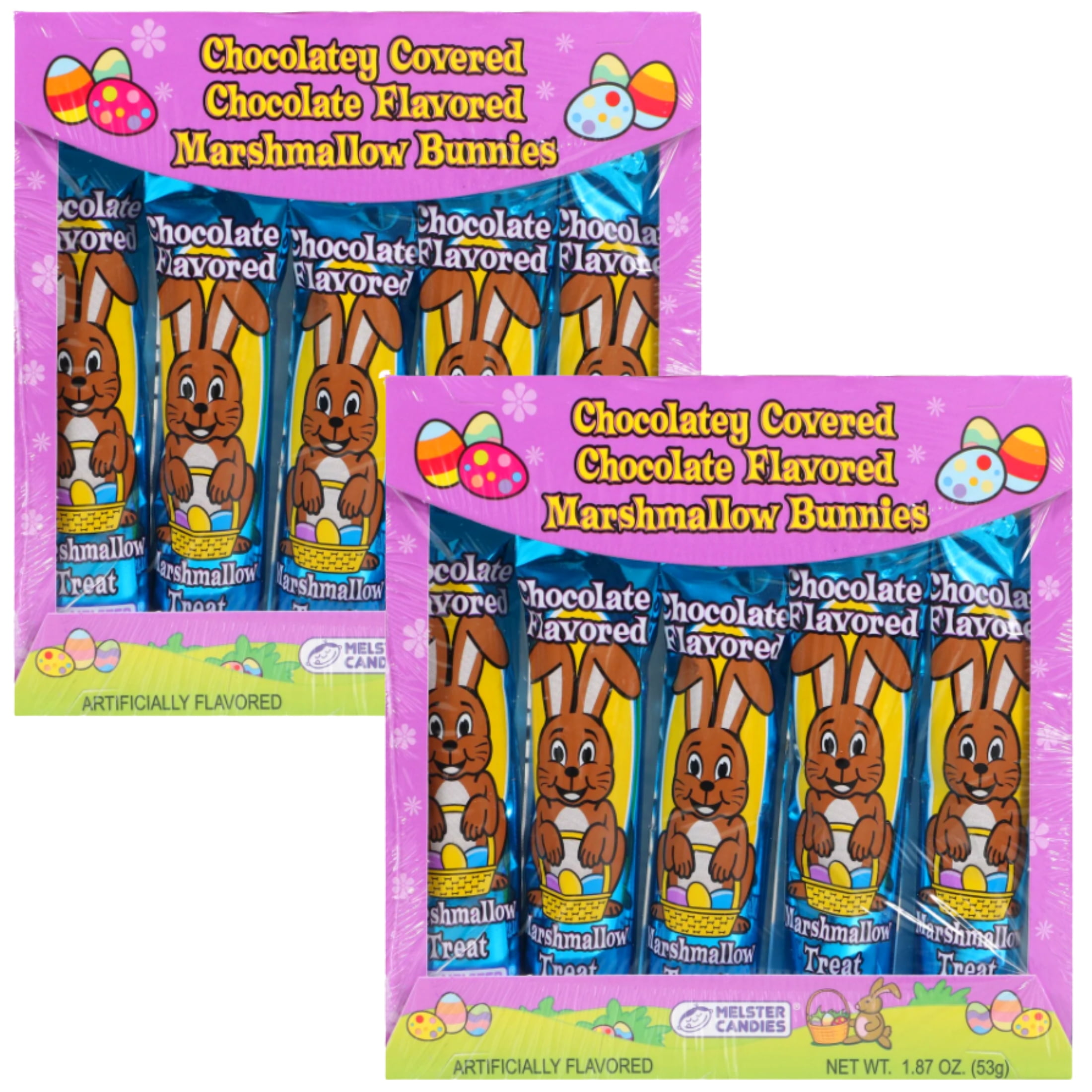 ChocolateyCovered ChocolateFlavored Marshmallow Bunnies Candy, 5ct