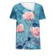 thumbnail image 4 of Top de Verano de las Mujeres, Cuello en V Moda Casual de Manga Corta Blusa, Primavera Y Verano Ligero Top, 4 of 9