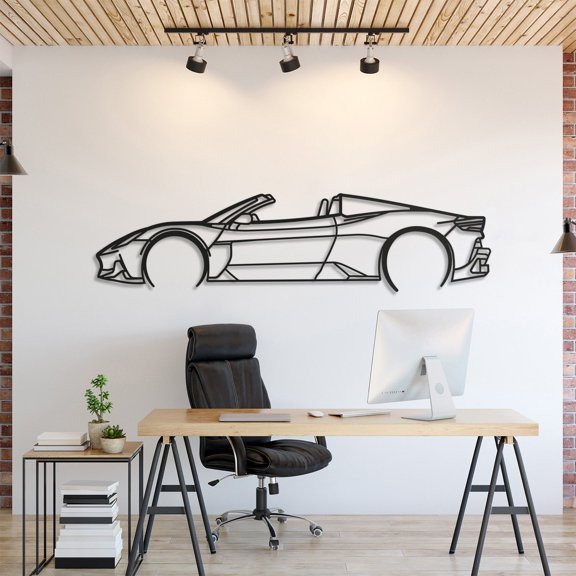 LaModaHome Maserati MC20 Cielo Metal Silhouette Wall Art