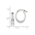 thumbnail image 2 of 14K White Gold Earring Hoop Women'S 19.4 mm 14 Polished Double Hoops, 2 of 2