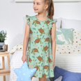 thumbnail image 4 of Balery Cute Sea Turtles Camisón de princesa para niñas, pijama de algodón con mangas abullonadas, suave y bonito.-Medium, 4 of 6