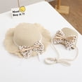 thumbnail image 2 of Douhoow Kids Girl Straw Hat Bag Set,Summer Wide Brim Bowknot Beach Sun Cap and Shoulder Bag, 2 of 7