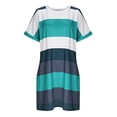 thumbnail image 4 of Hilenly Womens Plus Size Tshirt Dress Crewneck Short Sleeve Striped Dress Loose Fit Casual Mini Summer Dress with Pockets, 4 of 8