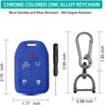 thumbnail image 4 of Key Fob Cover Compatible with GMC Sierra 1500 2500HD 3500HD Chevrolet Silverado 2021-2025 Keychain Case Holder Protector,Black/Blue, 4 of 6