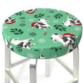 thumbnail image 3 of Naloa Christmas French Bulldog Round Bar Stool Cushion Cover 12-14 inch, Fits Kitchen, Office, Restaurant Chairs - 13 inch, 3 of 7