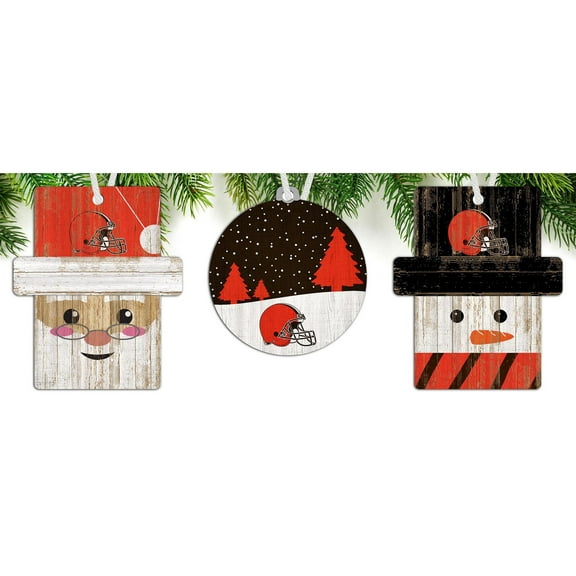 Cleveland Browns 3-Pack Ornament Set
