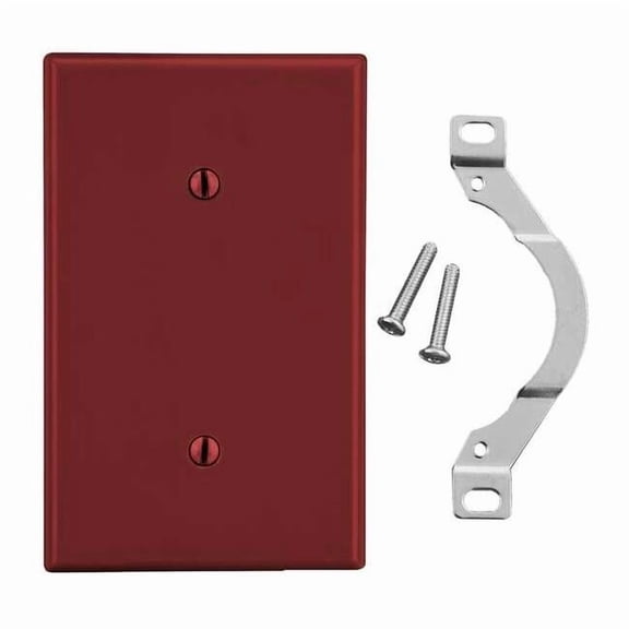 Hubbell Wiring Device-Kellems BlnkStrpMntWllPlt,Stnd;Red,1Gng,Smth Stn P14R