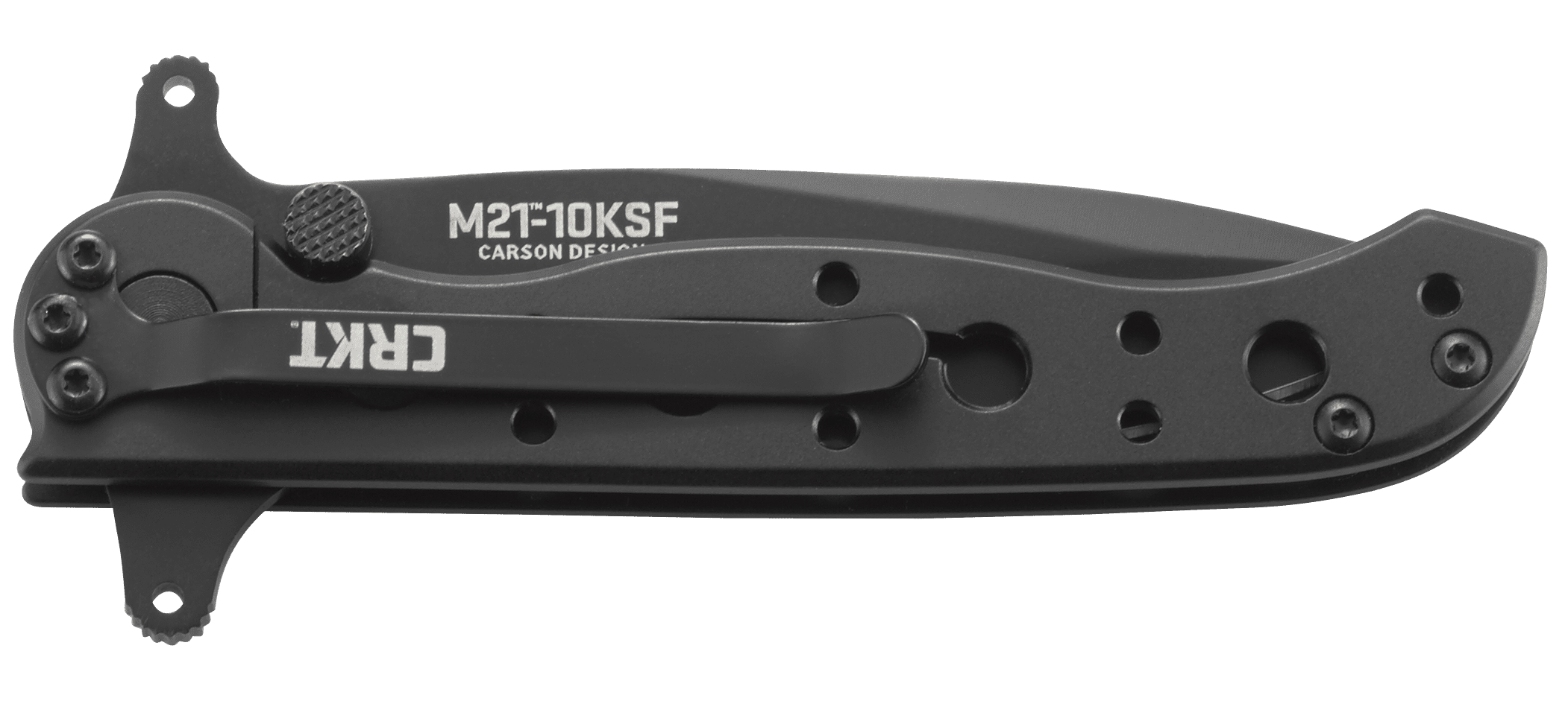 CRKT M21-10KSF Folding Knife with Frame Lock: Stainless Steel Triple Point Serrations Blade, Stainless Steel Handle, Reversible Pocket Clip, M21-10KSF