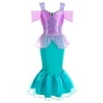 thumbnail image 2 of Robe Sirène Princesse Ariel pour Filles Cosplay Carnaval Anniversaire Fête Robe Sirène, 2 of 7