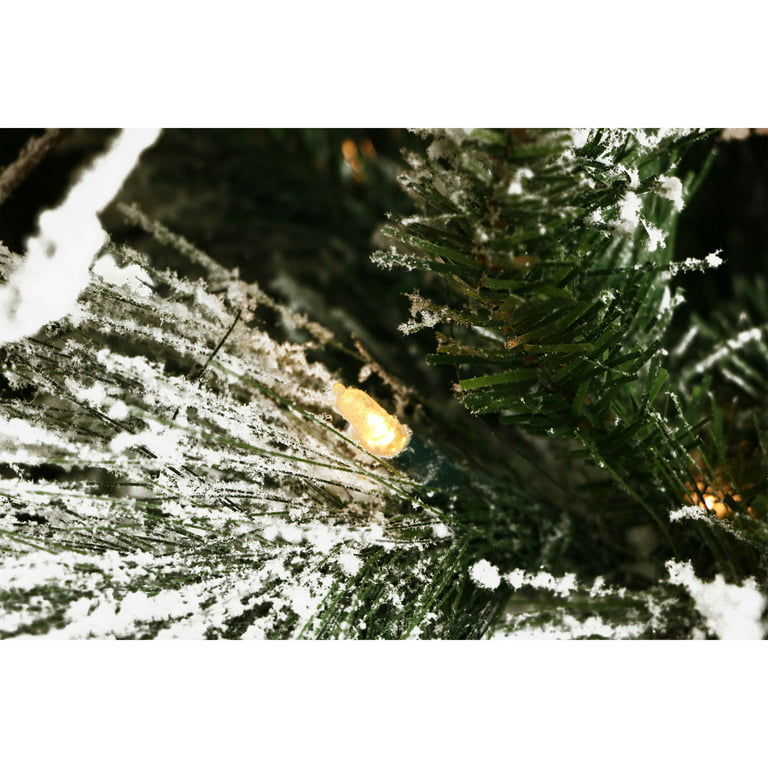 ASSTD NATIONAL BRAND Medium Frosted Sierra Artificial Clear Lights 6 1/2  Foot Pre-Lit Fir Christmas Tree