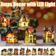 thumbnail image 1 of Casas de pueblo navideñas Cheer.US, casa de resina navideña con luces LED, casa de pueblo navideña luminosa, casa de nieve en miniatura, adornos navideños de resina iluminados, casas de pueblo con, 1 of 7