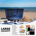 thumbnail image 5 of Gaeub Retro Blue Glitter Print Beach Bag,Large Tote Bag,Waterproof Sandproof Women Tote Bag,Pool Bag with Zipper for Gym Grocery Travel, 5 of 7