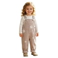 thumbnail image 3 of mgoYE Baby Girl Overalls Romper with White Floral Embroidery, Suspender Jumpsuit Pants Clothing Outfit for Toddlers, 3 of 7