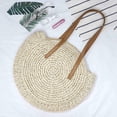 thumbnail image 3 of Bolso Bolso De Playa De Verano Bolso Bandolera Redondo Vintage Hecho A Mano Círculo Bohemio Bolsos De Hombro Tejidos A Mano para Mujer Viajes Vacaciones Ocio Bolso Trenzado, 3 of 6
