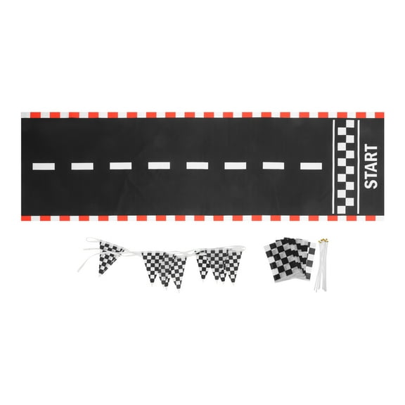 MLINS 1 Set Checkered String Flag Flag Hanging Race Flag Racing Signal Flag Floor Runner